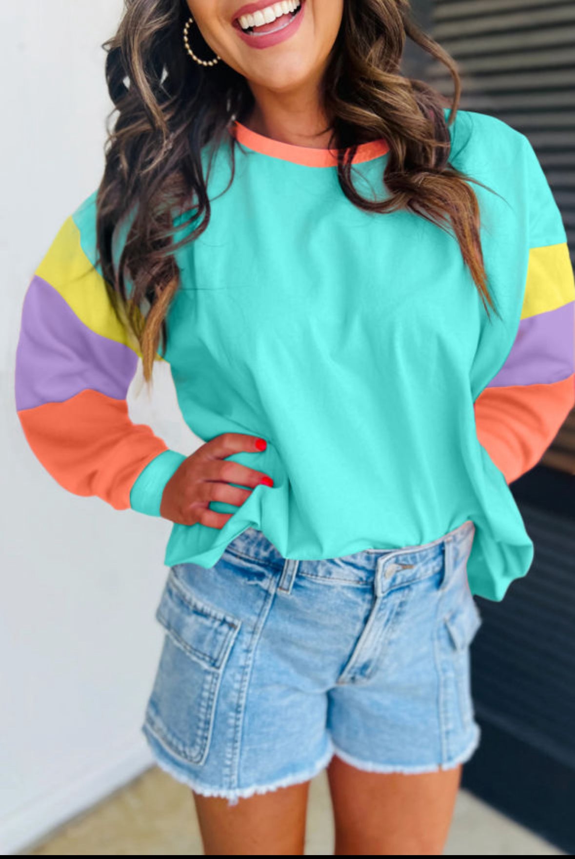 (Copy) Oversized color block long sleeve