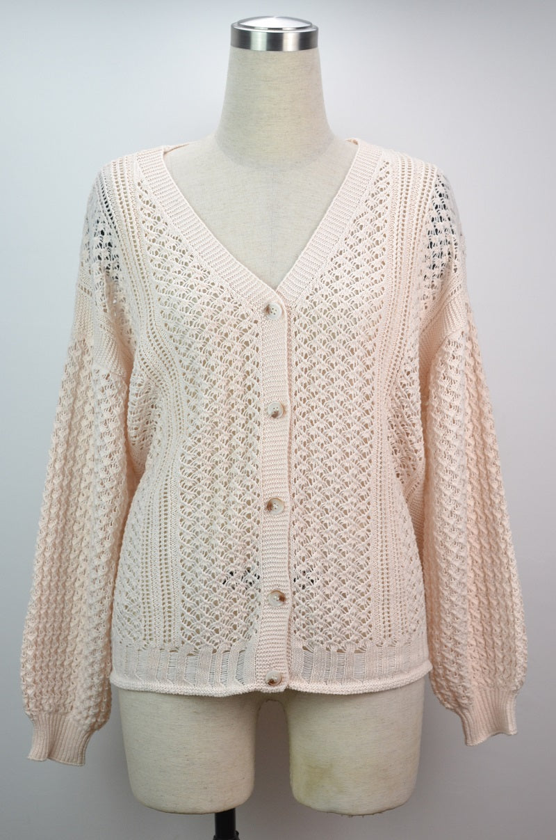 PREORDER: Eva Crocheted button down cardigan 7.3.23 osym