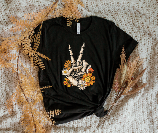 Peace Floral Skeleton  -Dropship