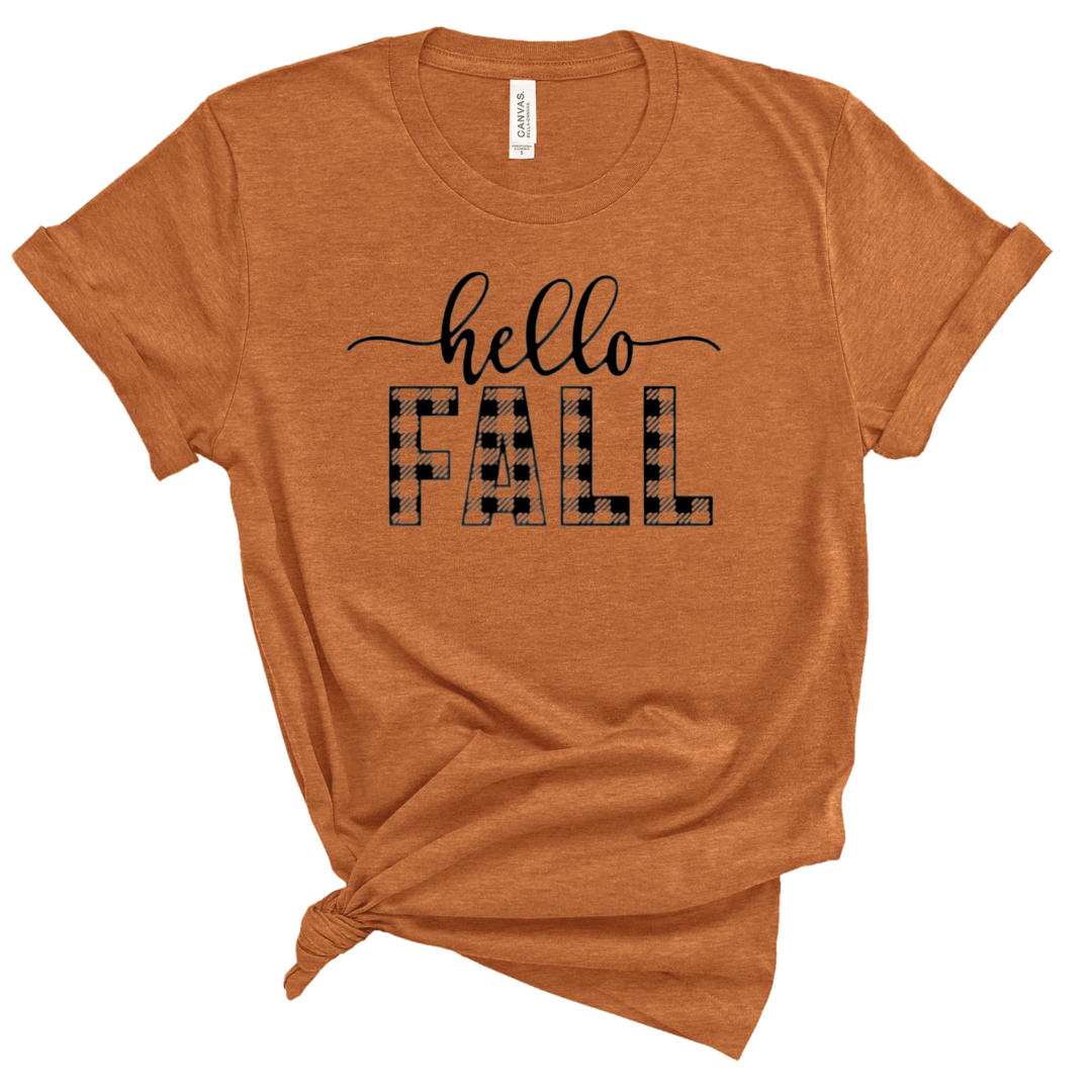 Hello Fall - Screen Print Transfer Graphic Tee