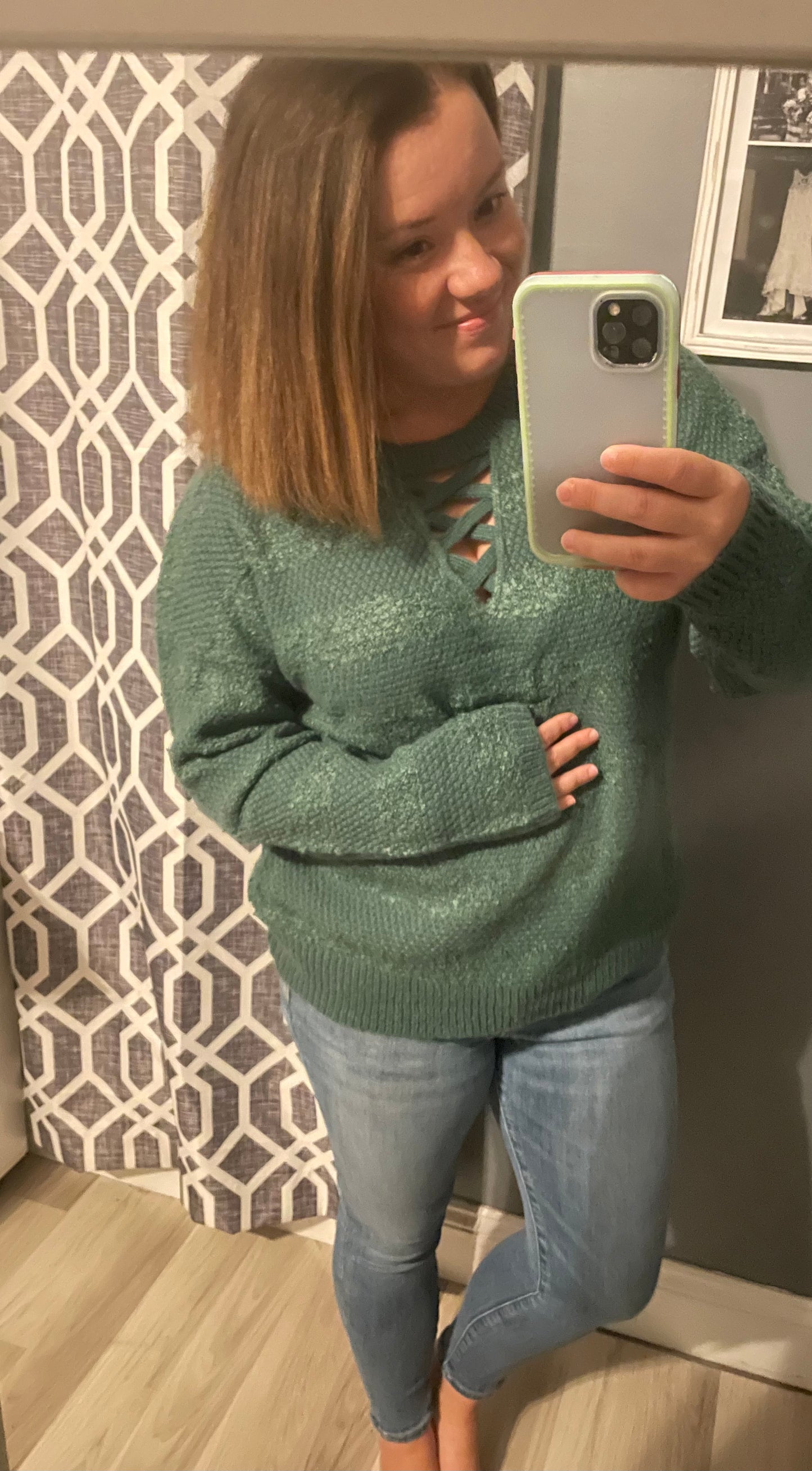 Green sweater preorder